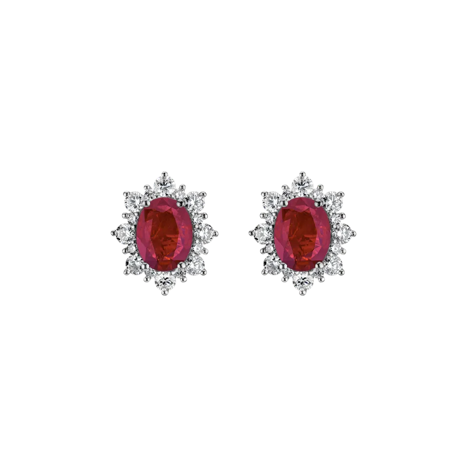 Náušnice s rubínom a diamantmi Royal Aurora