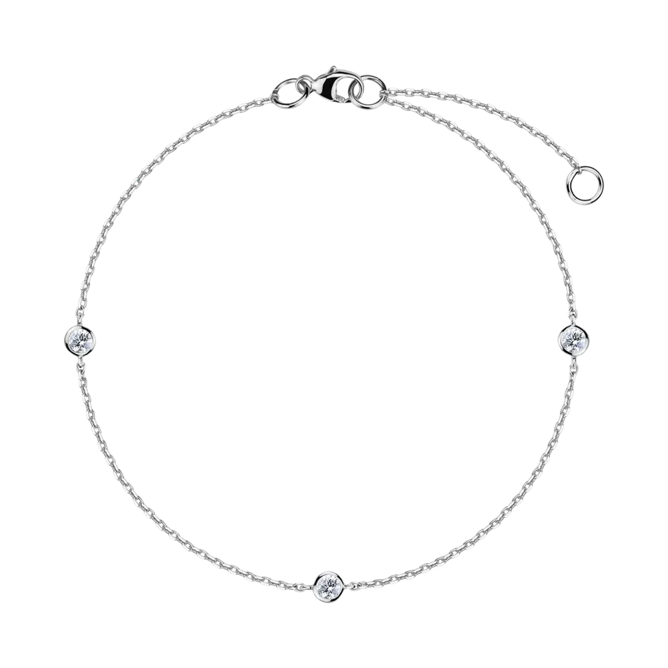 Náramok 14kt biele zlato s diamantom Crazier Love