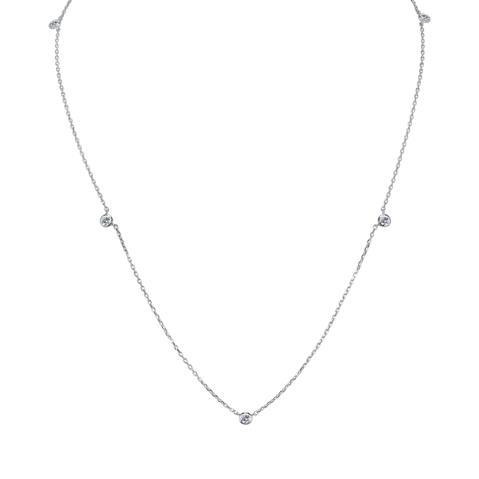 Náhrdelník 14kt biele zlato s diamantmi Nebula Gems