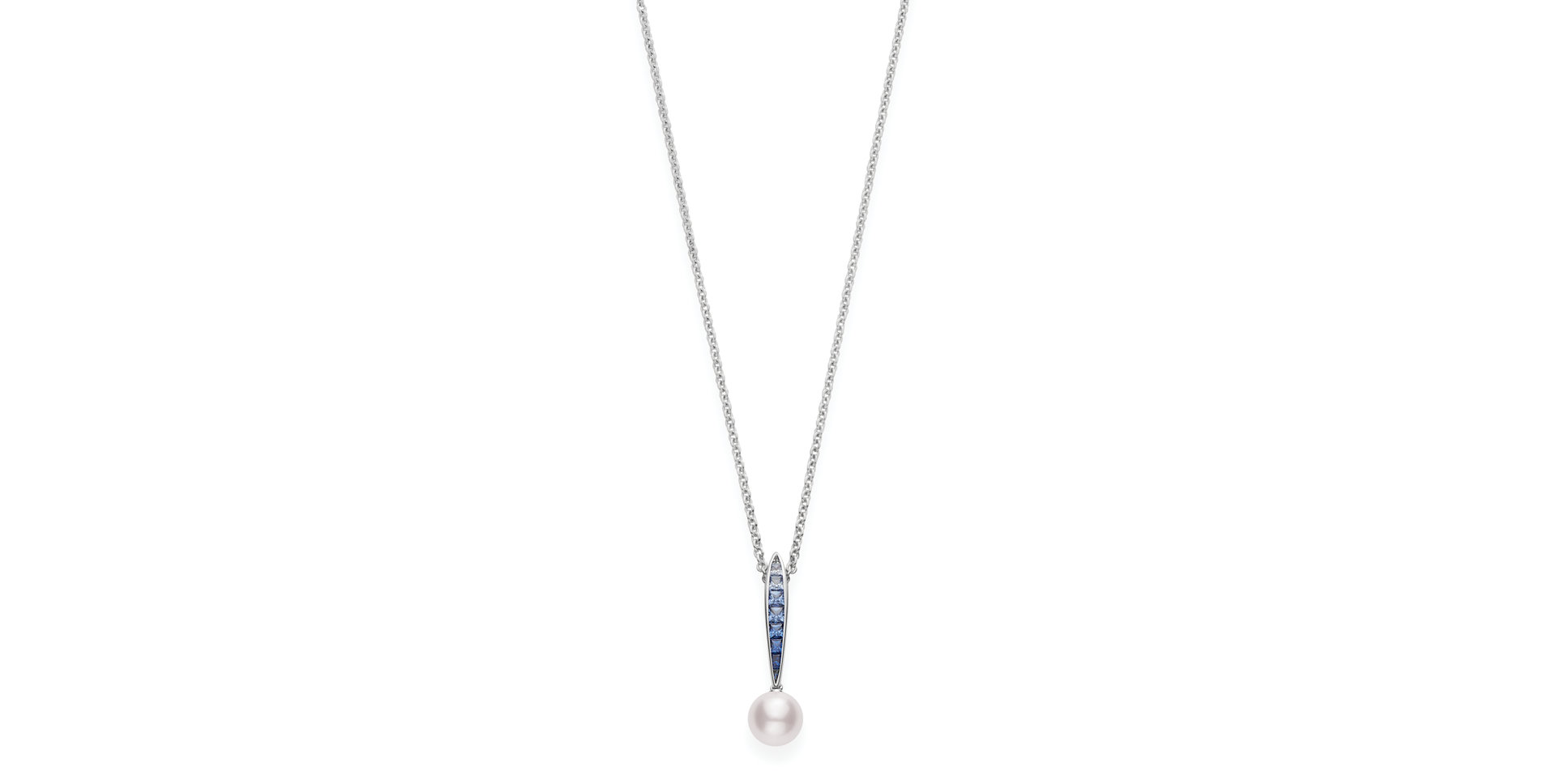 Náhrdelník so zafírmi a morskou bielou perlou Akoya Ocean