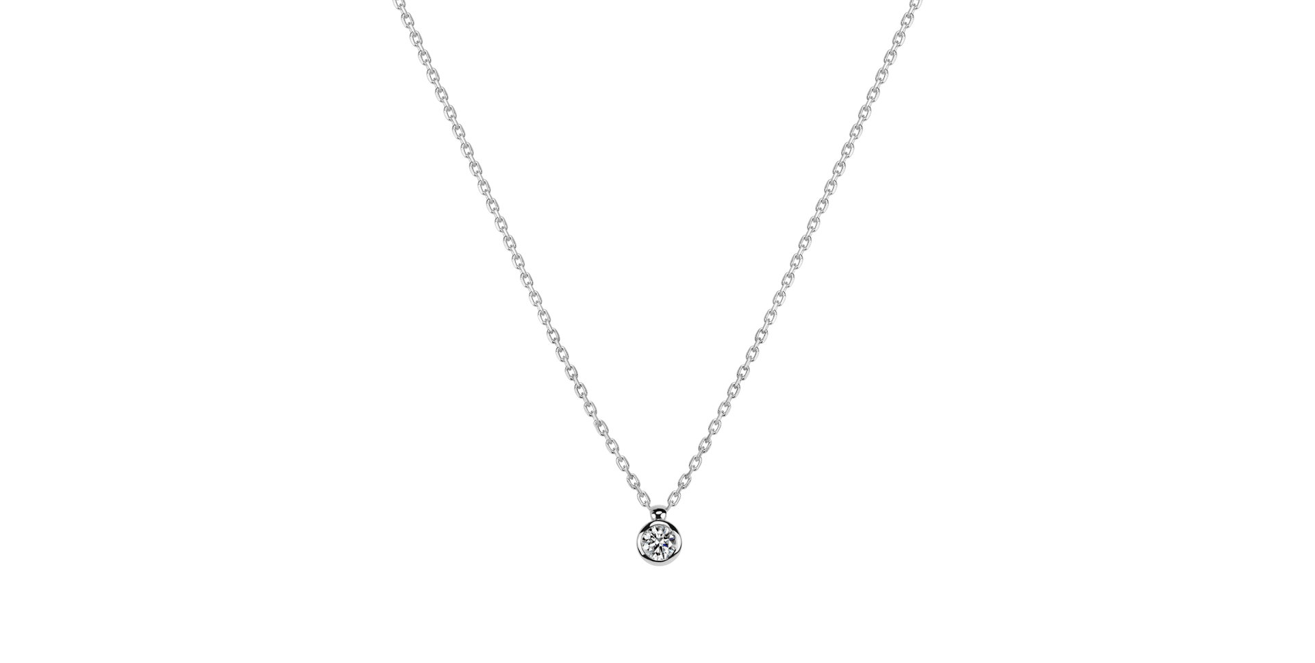 Náhrdelník 14kt biele zlato s diamantom Eye Sparkle