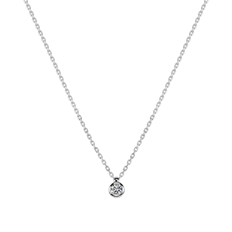 Náhrdelník 14kt biele zlato s diamantom Eye Sparkle