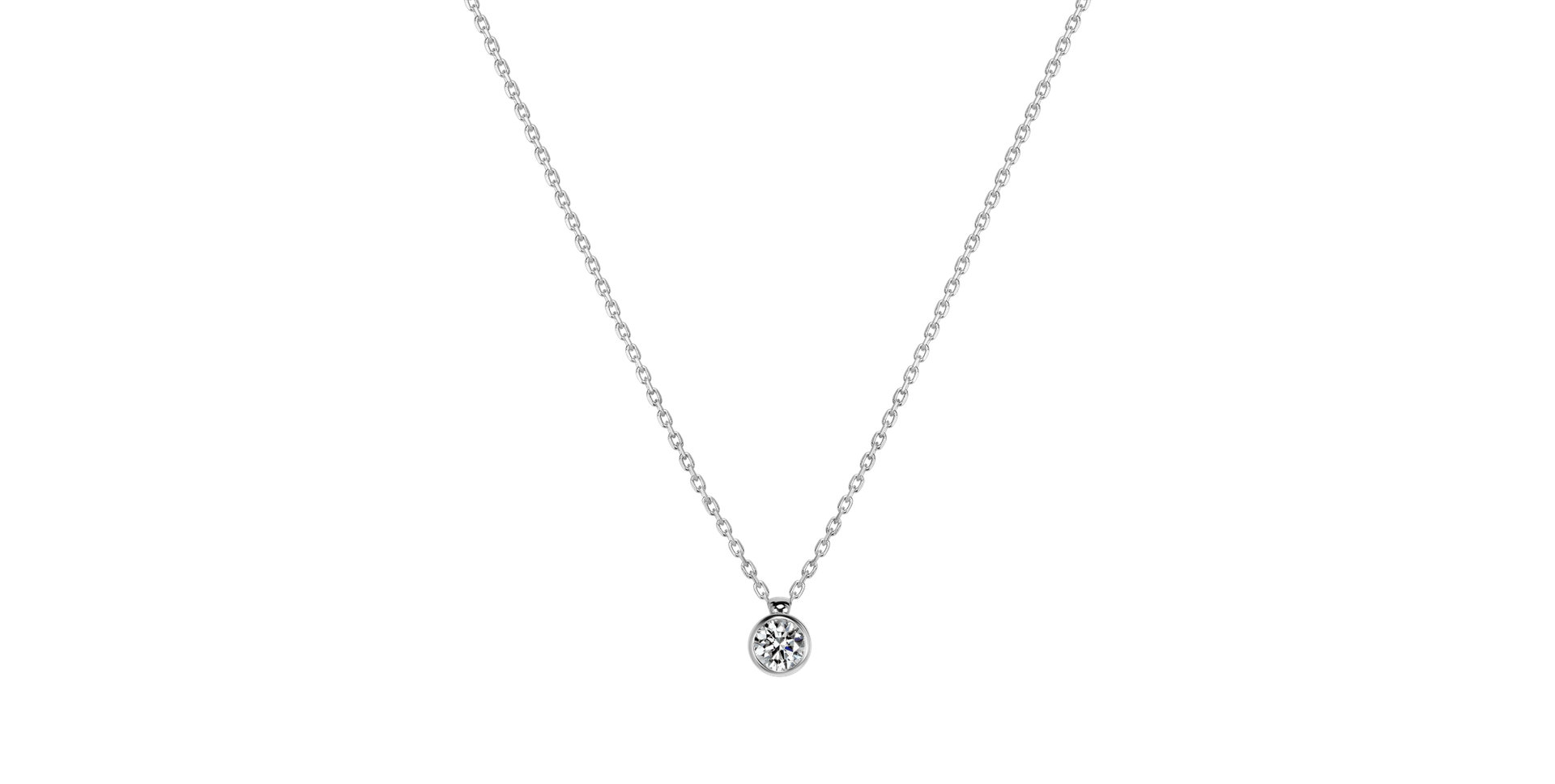 Náhrdelník 14kt biele zlato s diamantom Eye Sparkle