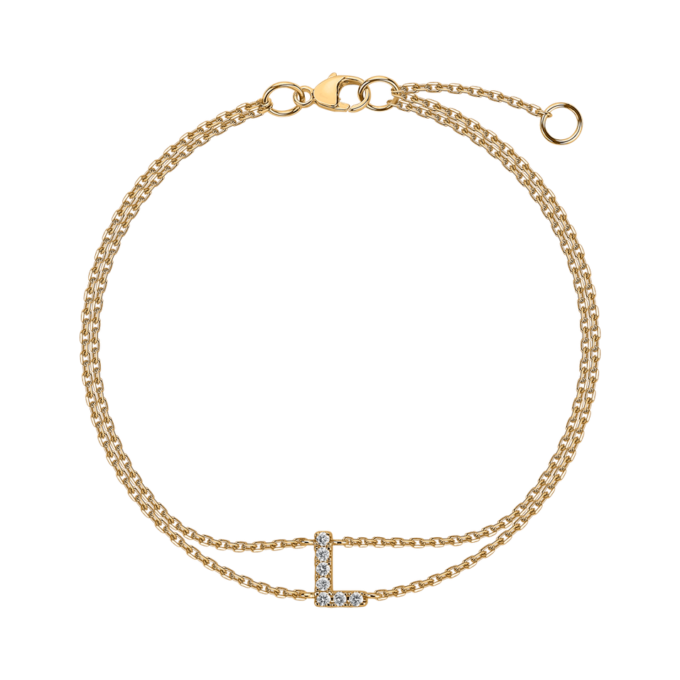 Náramok 14kt žlté zlato s diamantom Alphabet Constellations