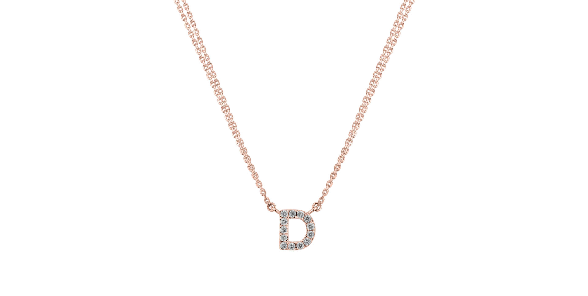 Náhrdelník s diamantmi Shiny Alphabet