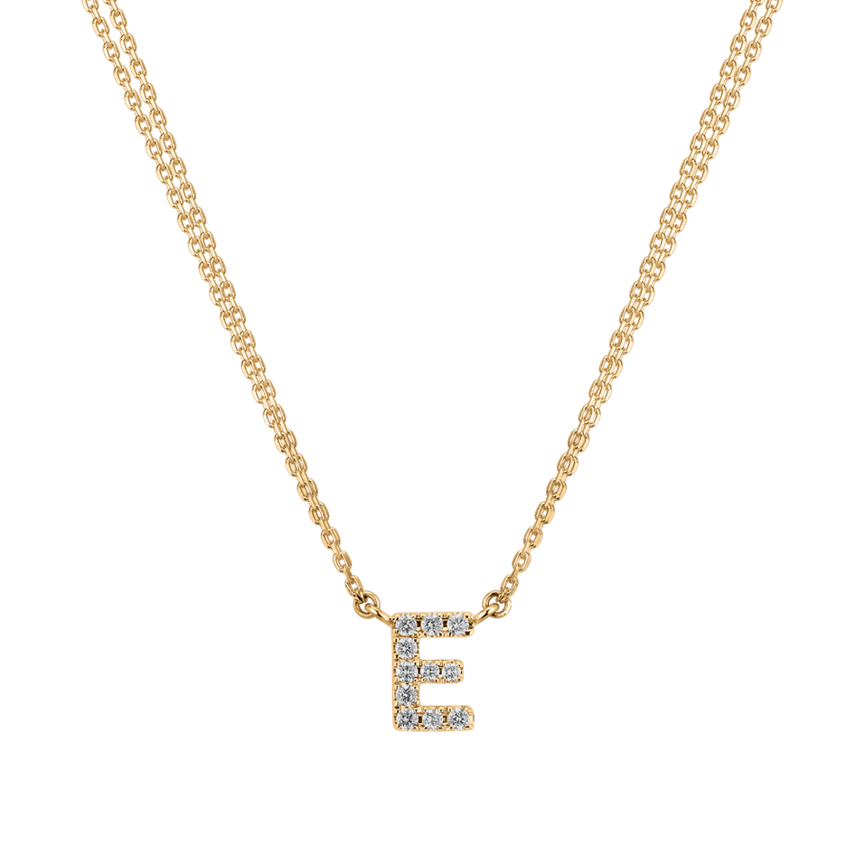 Náhrdelník 14kt žlté zlato s diamantom Náhrdelník s briliantom Luxury Clam