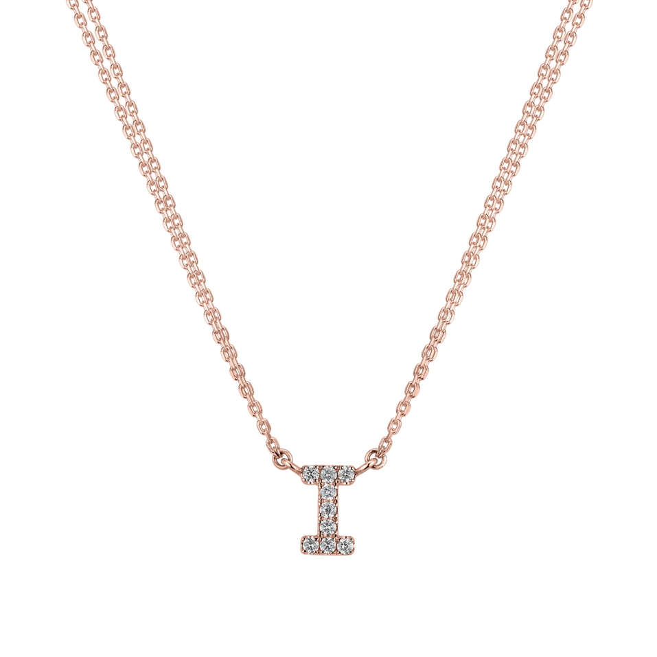 Náhrdelník 14kt ružové zlato s diamantom Náhrdelník s briliantom Luxury Clam
