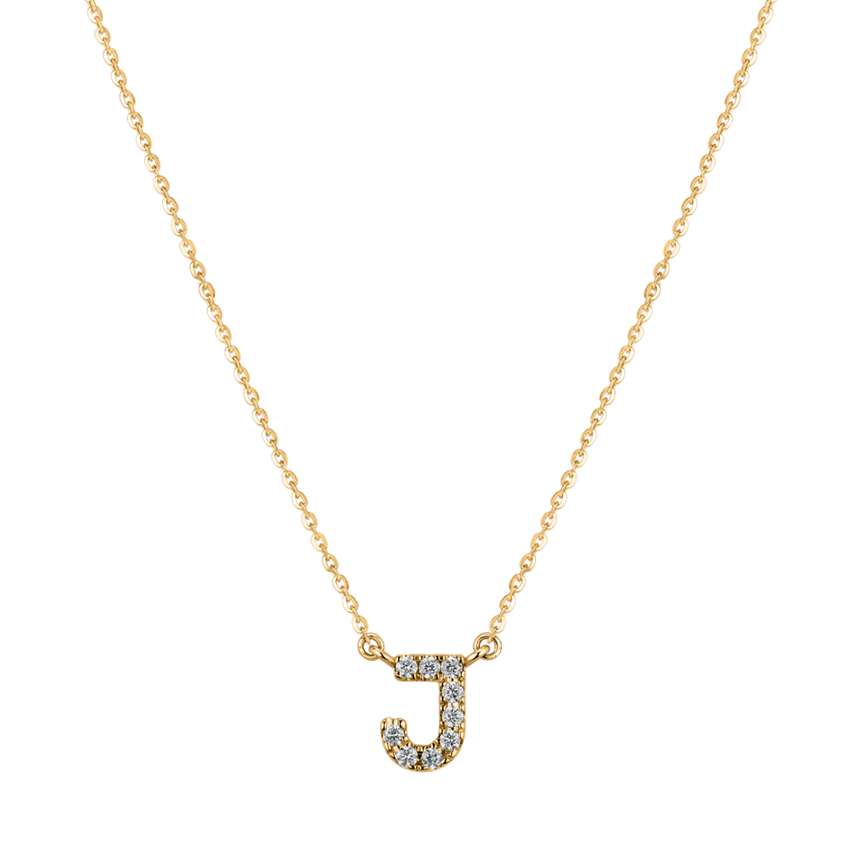 Náhrdelník s diamantmi Shiny Alphabet