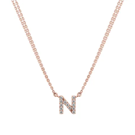 Náhrdelník 14kt ružové zlato s diamantom Náhrdelník s briliantom Luxury Clam