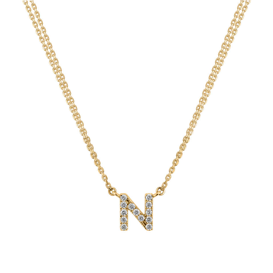 Náhrdelník 14kt žlté zlato s diamantom Náhrdelník s briliantom Luxury Clam