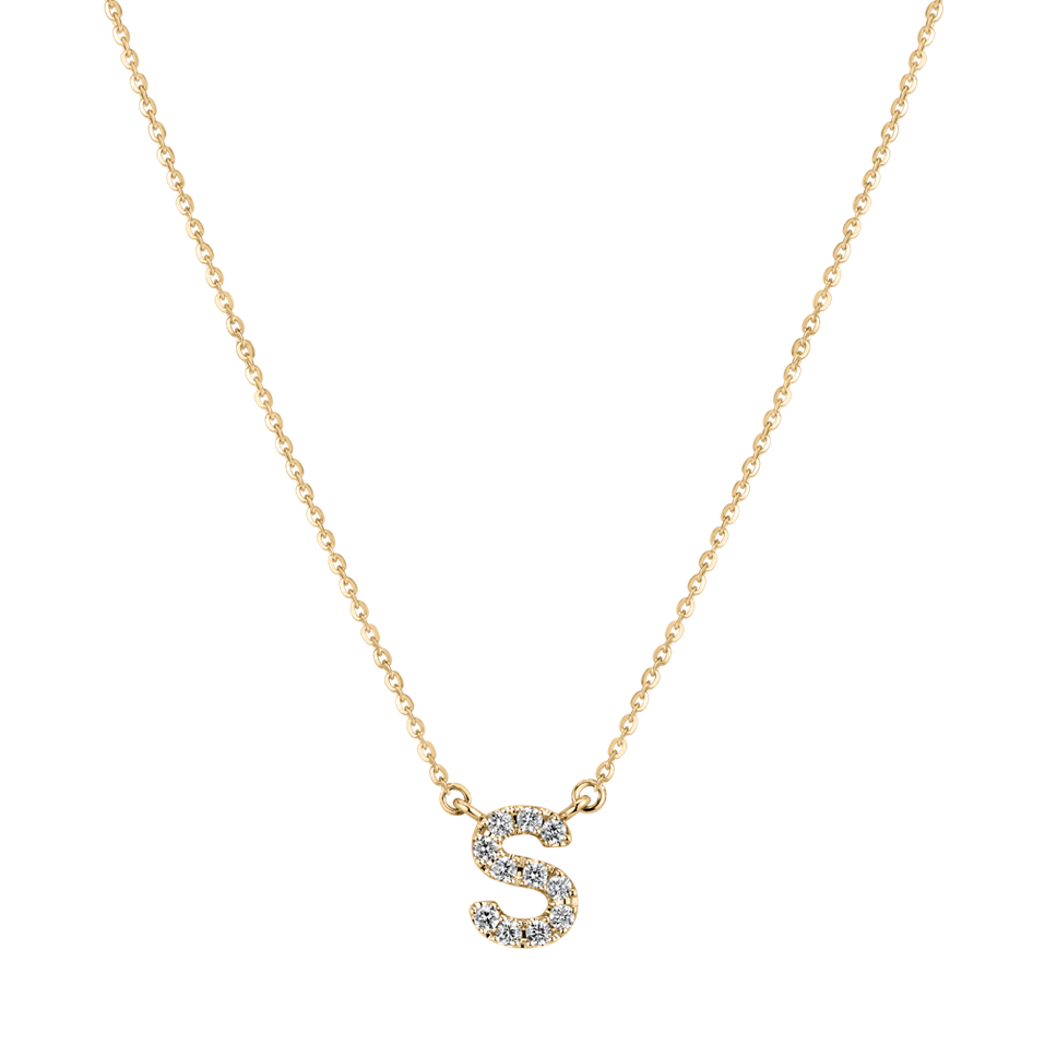 Náhrdelník s diamantmi Shiny Alphabet