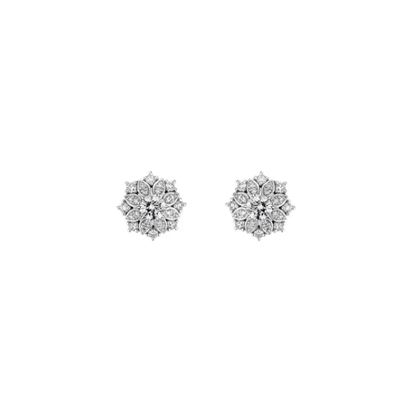 Náušnice 14kt biele zlato s diamantmi Enchanting Gift