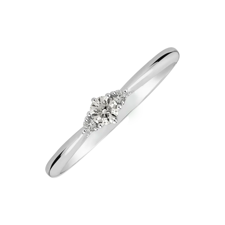 Prsteň 14kt biele zlato s diamantmi Midnight Serenity