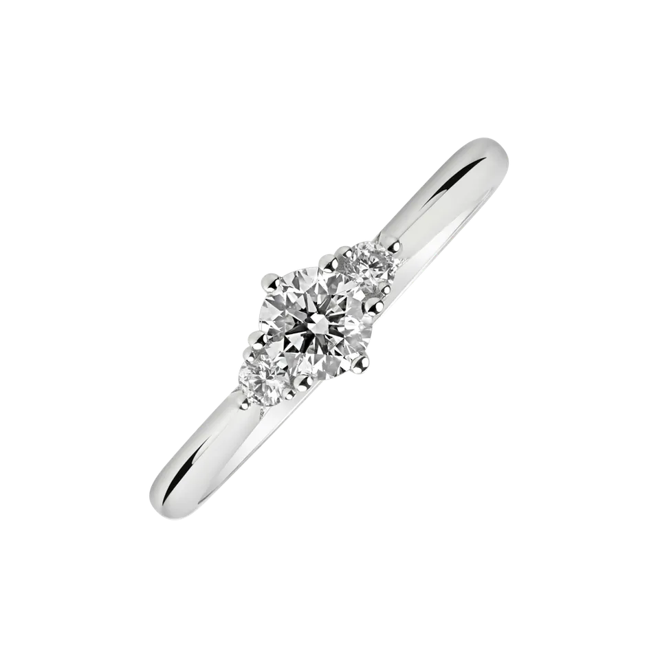 Prsteň 14kt biele zlato s diamantmi Midnight Serenity