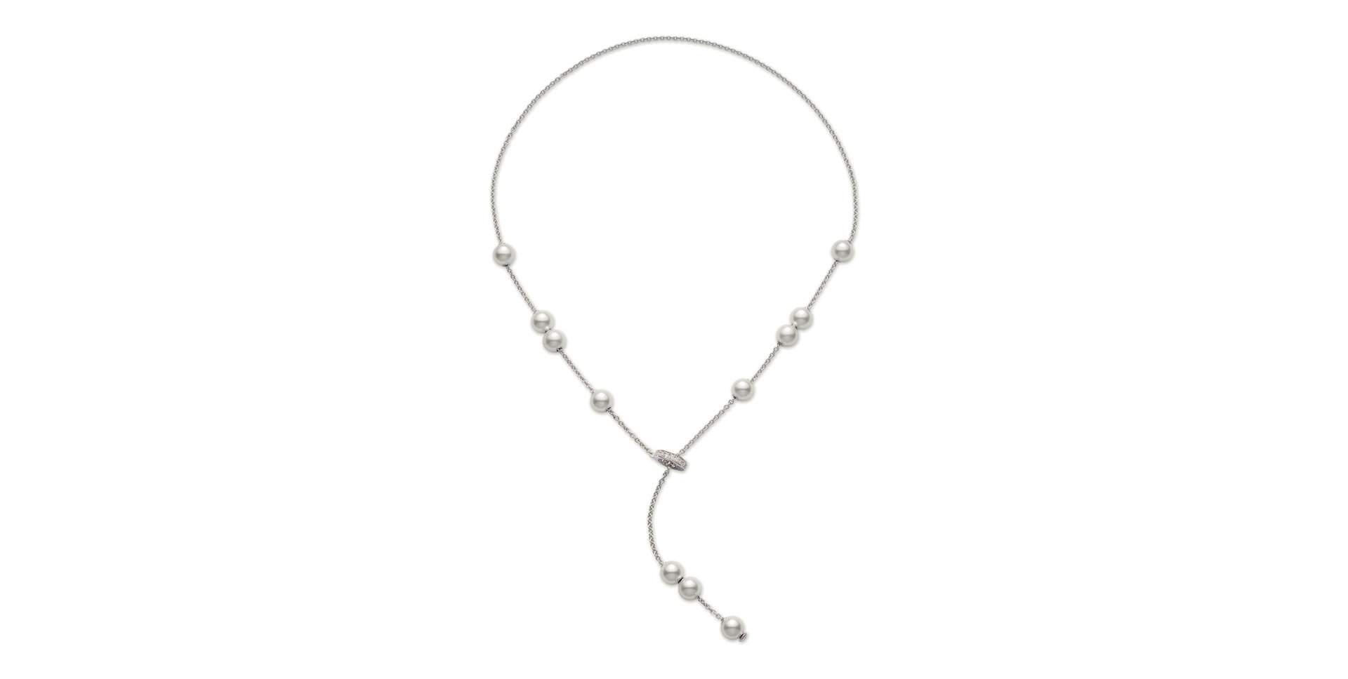 Náhrdelník s diamantmi a perlami Pearls in Motion