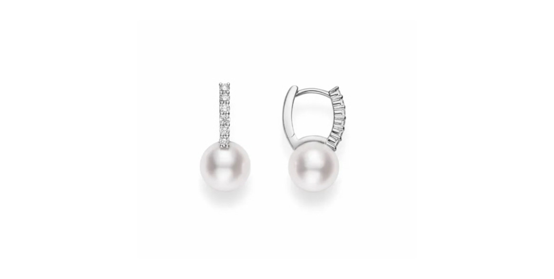 Náušnice s diamantmi a perlou Classic Elegance