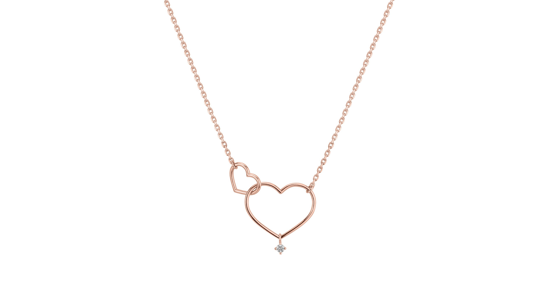 Náhrdelník s diamantom Double Love