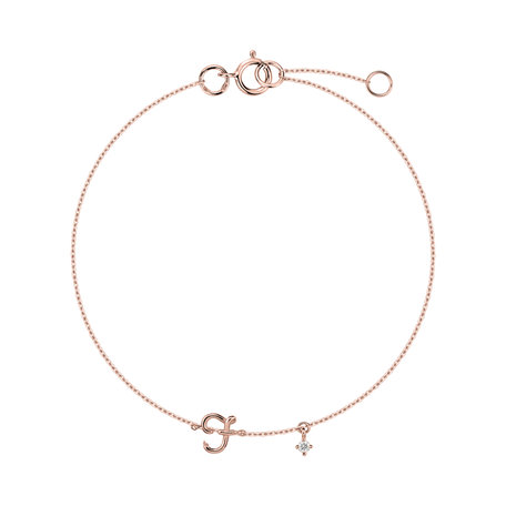 Náramok s diamantom Curly Letter F