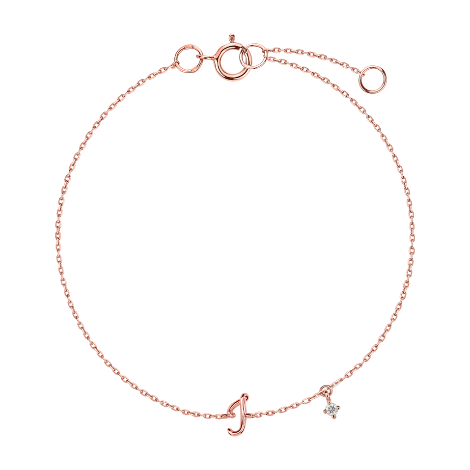 Náramok s diamantom Curly Letter I