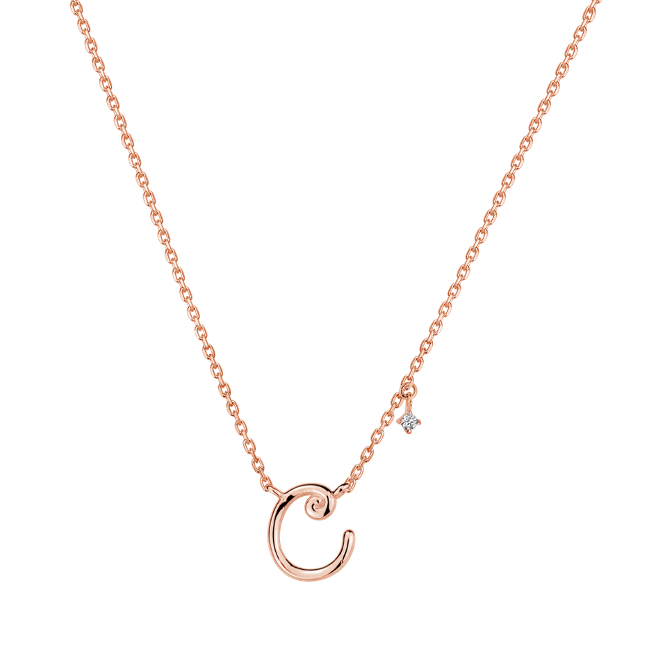 Náhrdelník s diamantom Elegance Letter