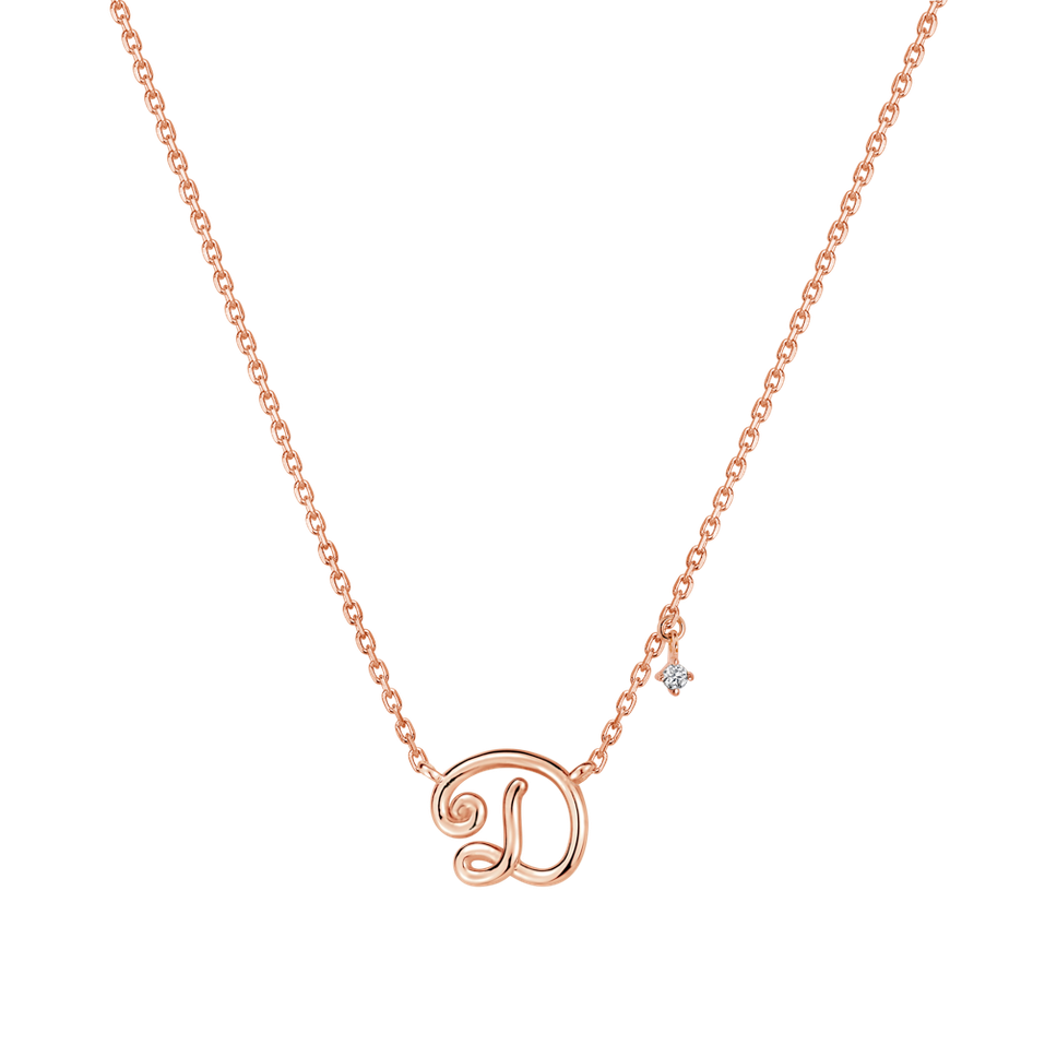 Náhrdelník s diamantom Elegance Letter