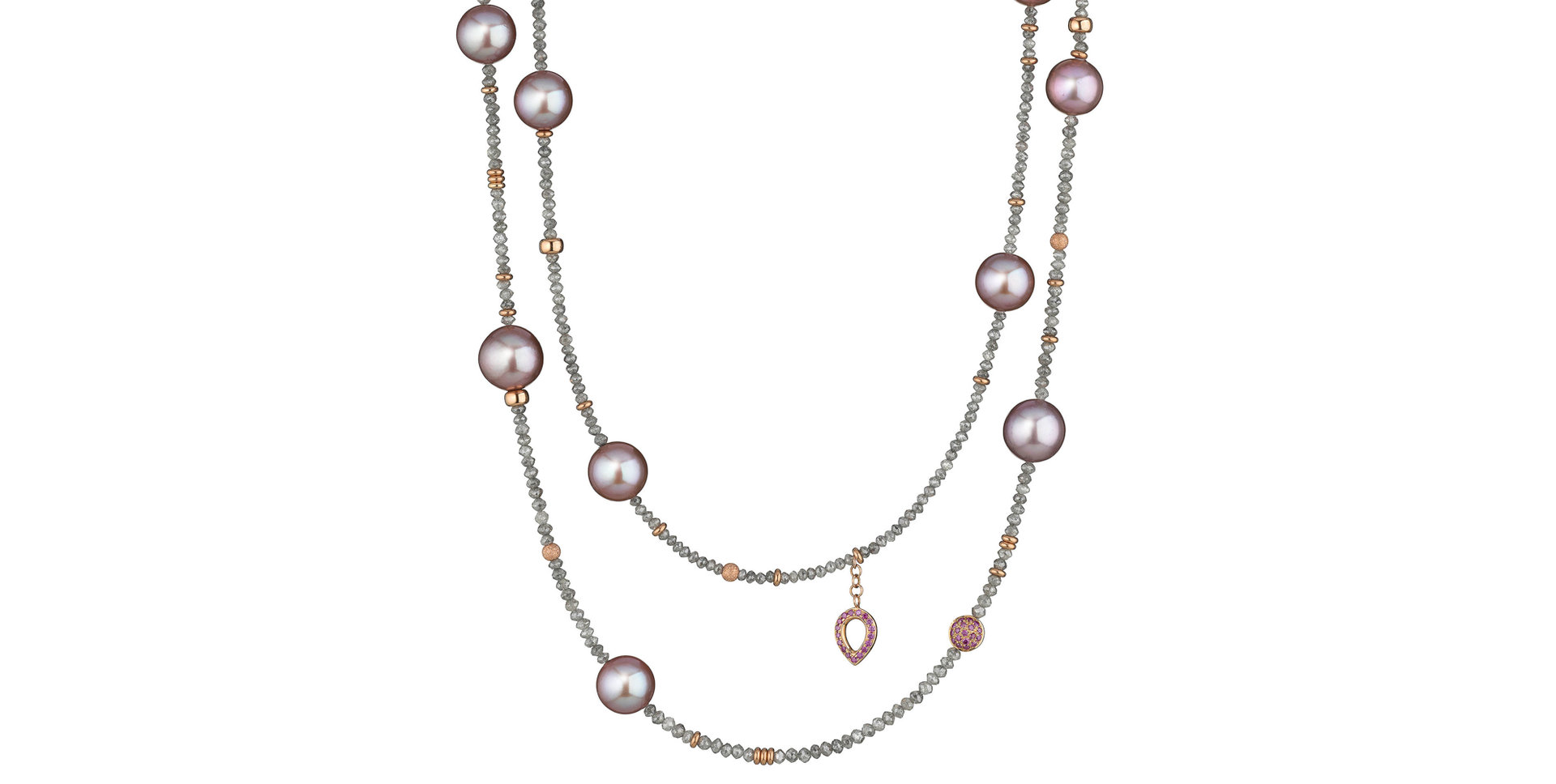 Náhrdelník s diamantmi a perlou Castaway