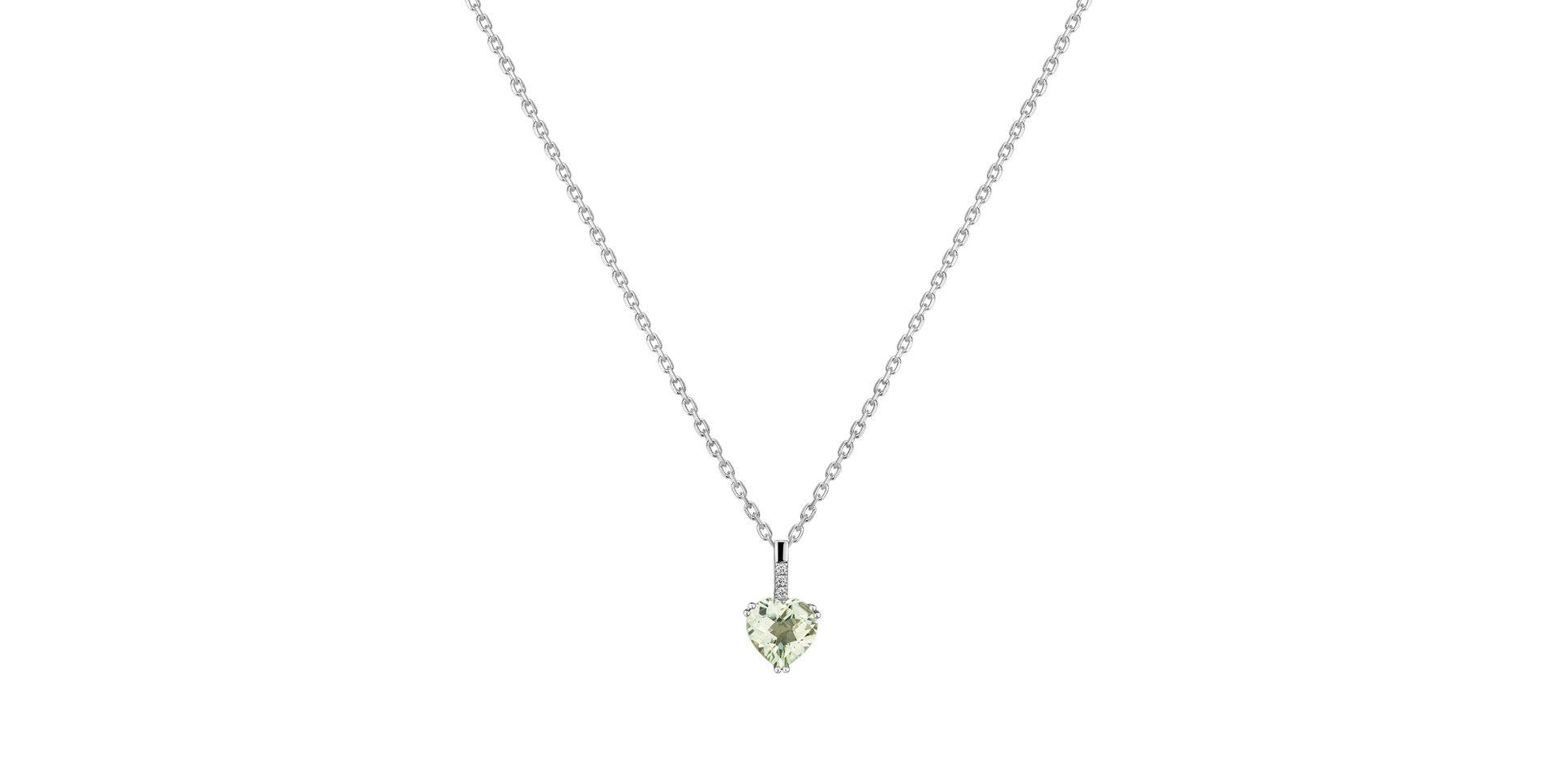 Prívesok 14kt biele zlato s diamantom a ametystom green Eternal Sparkle