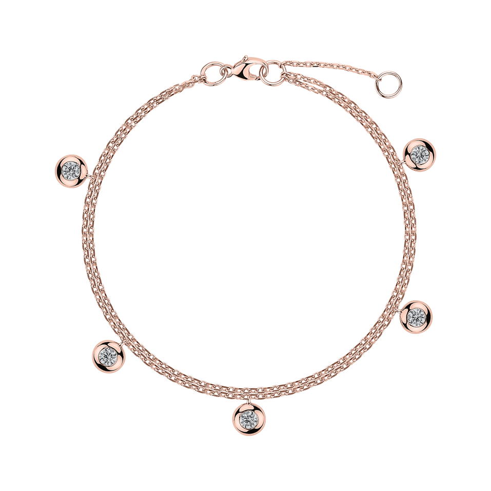 náramok 14kt biele zlato s diamantmi Adorable Dots