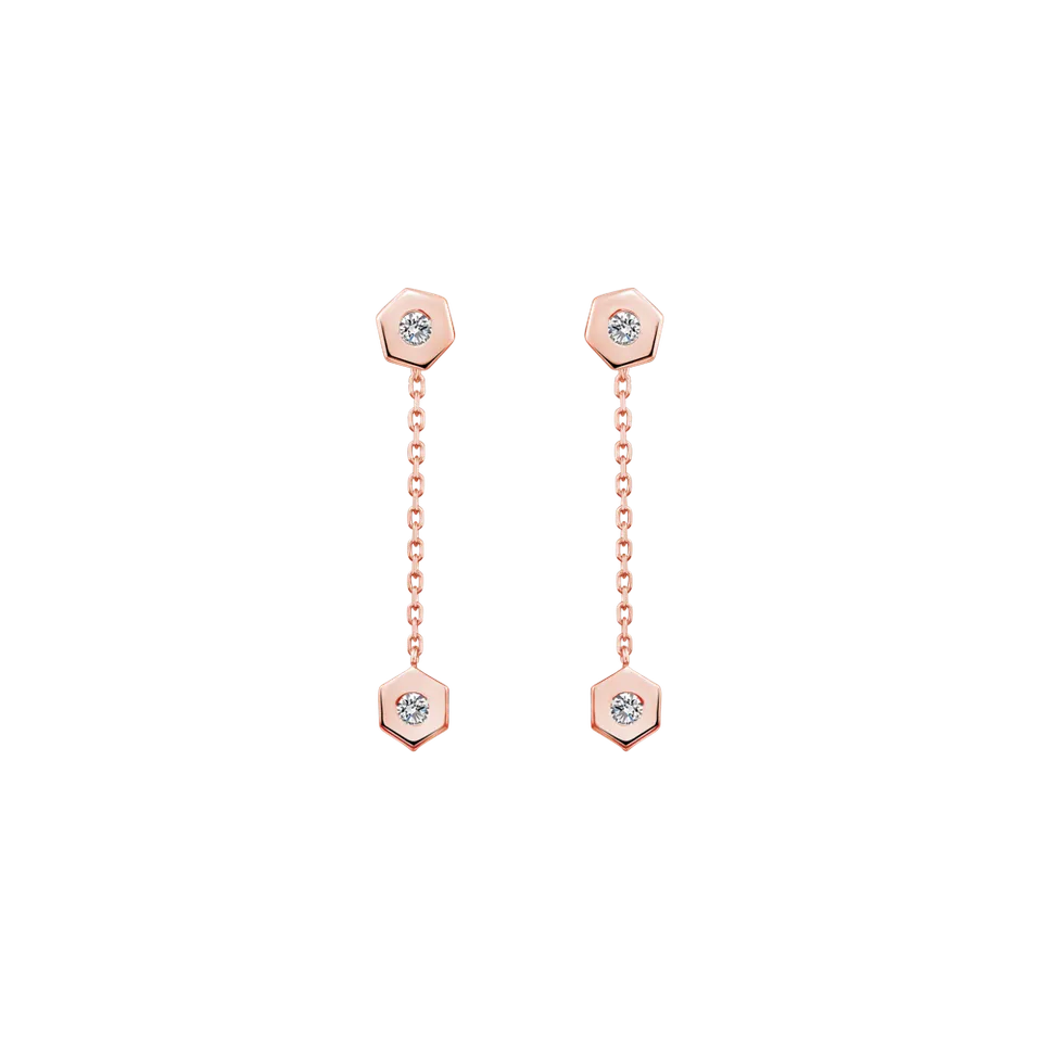 Náušnice s diamantmi HexaTwin