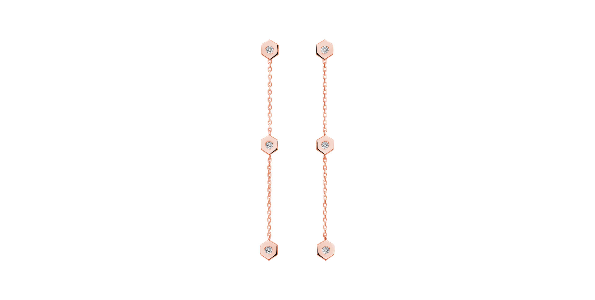 Náušnice s diamantmi HexaTriplet