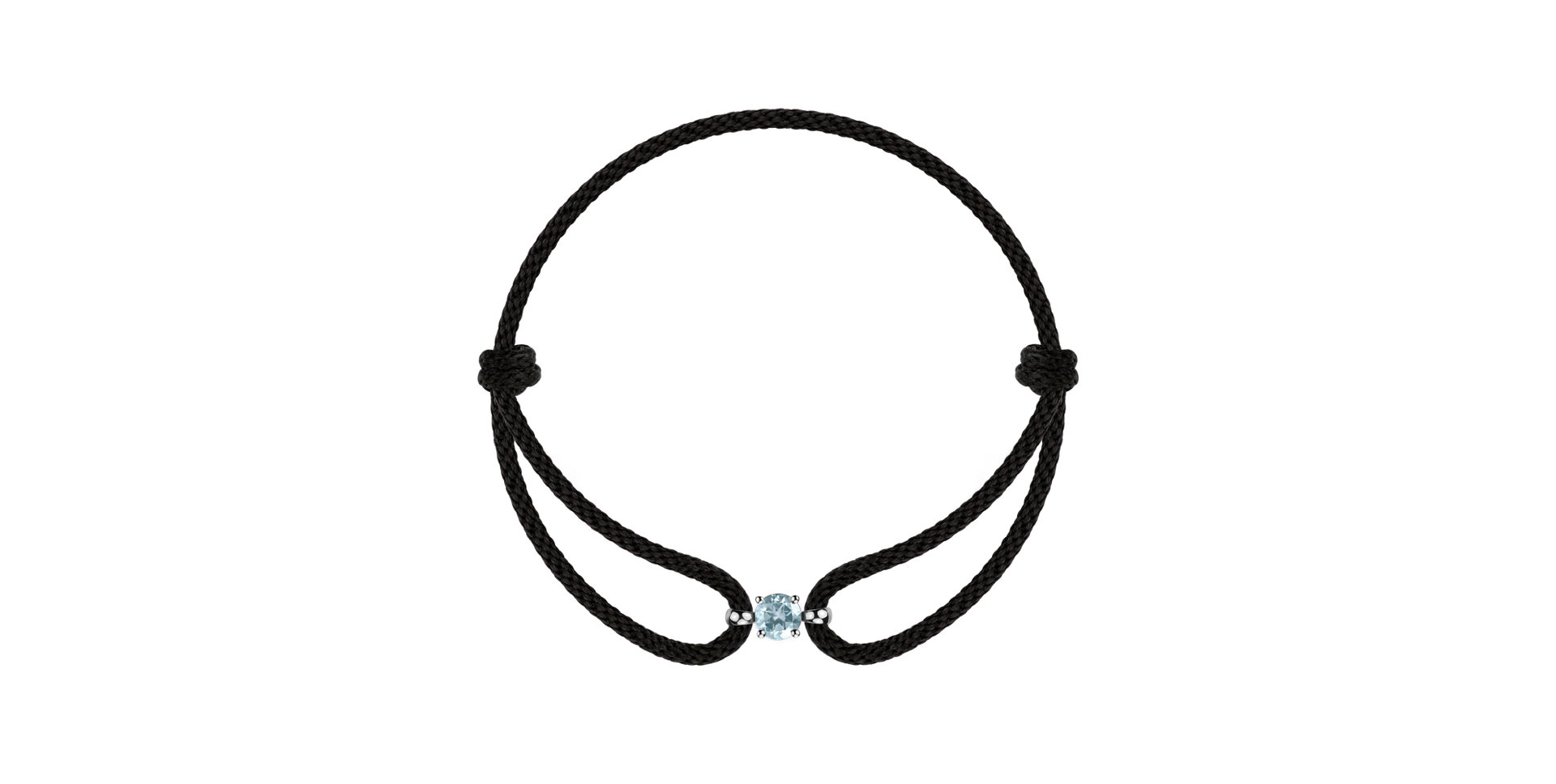 Náramok 14kt biele zlato s akvamarínom Delilah