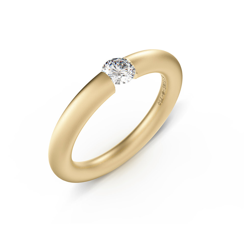 Prsteň s diamantom Spannring Round