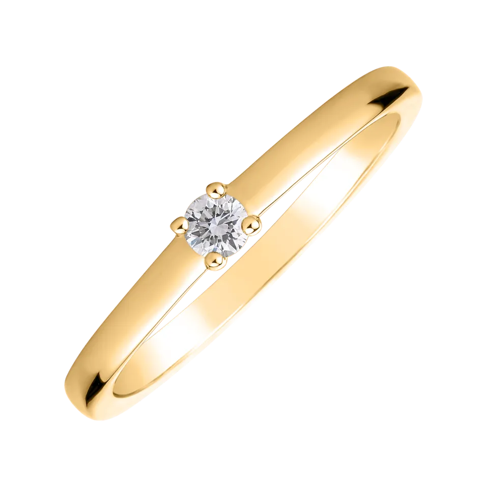 prsteň 14kt biele zlato s diamantom Spark of Love
