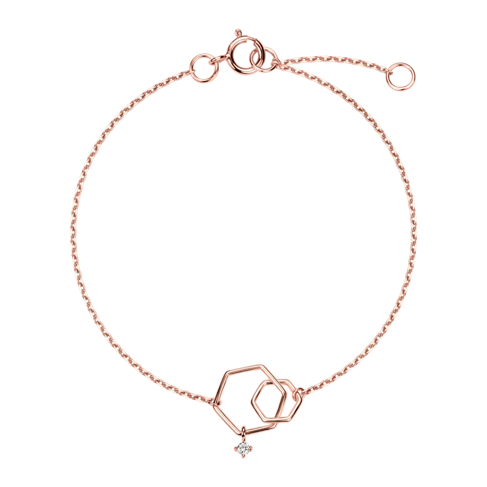 Náramok s diamantom Hexagon Elegance