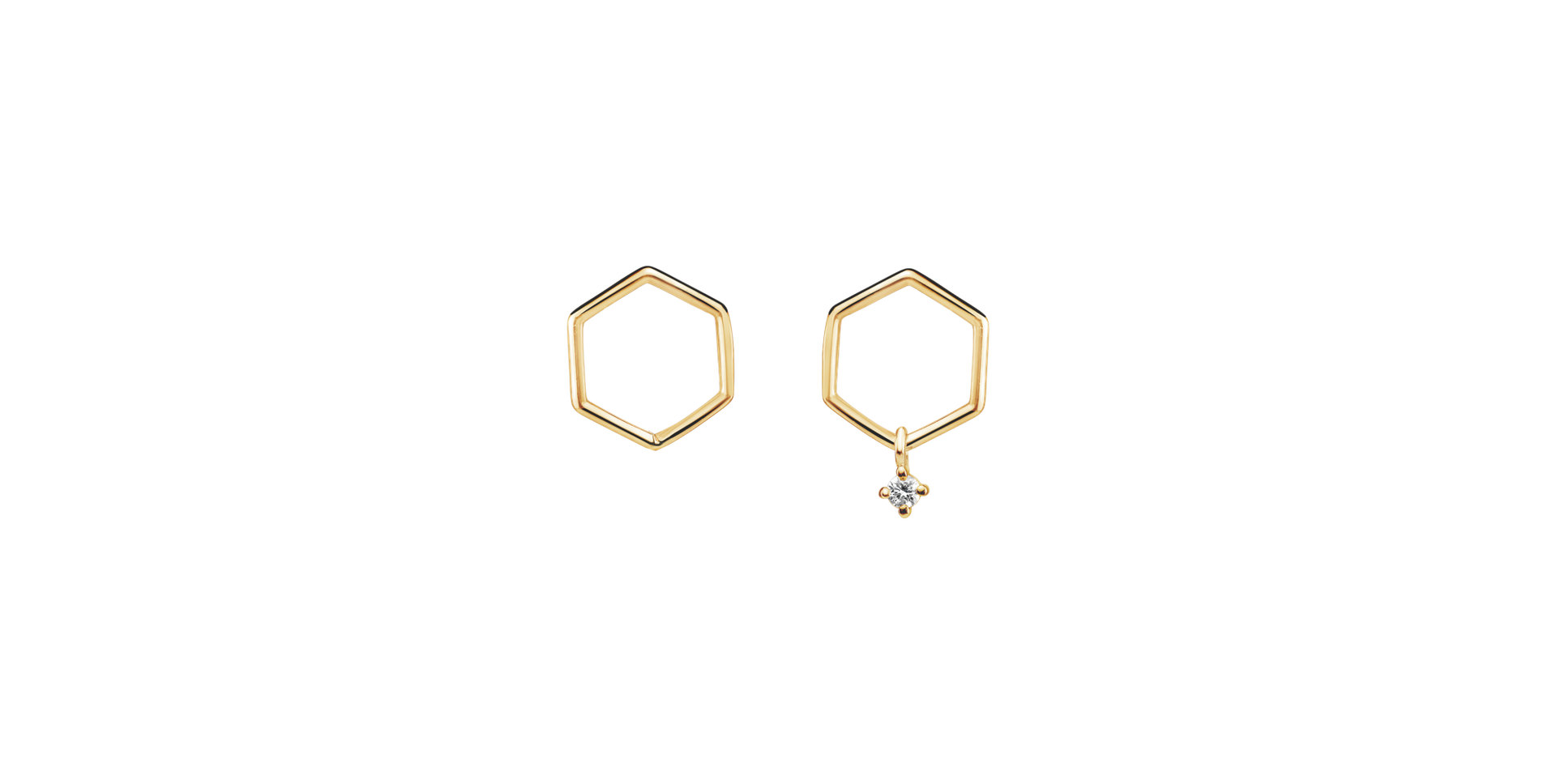 Náušnice s diamantom Hexapolygon