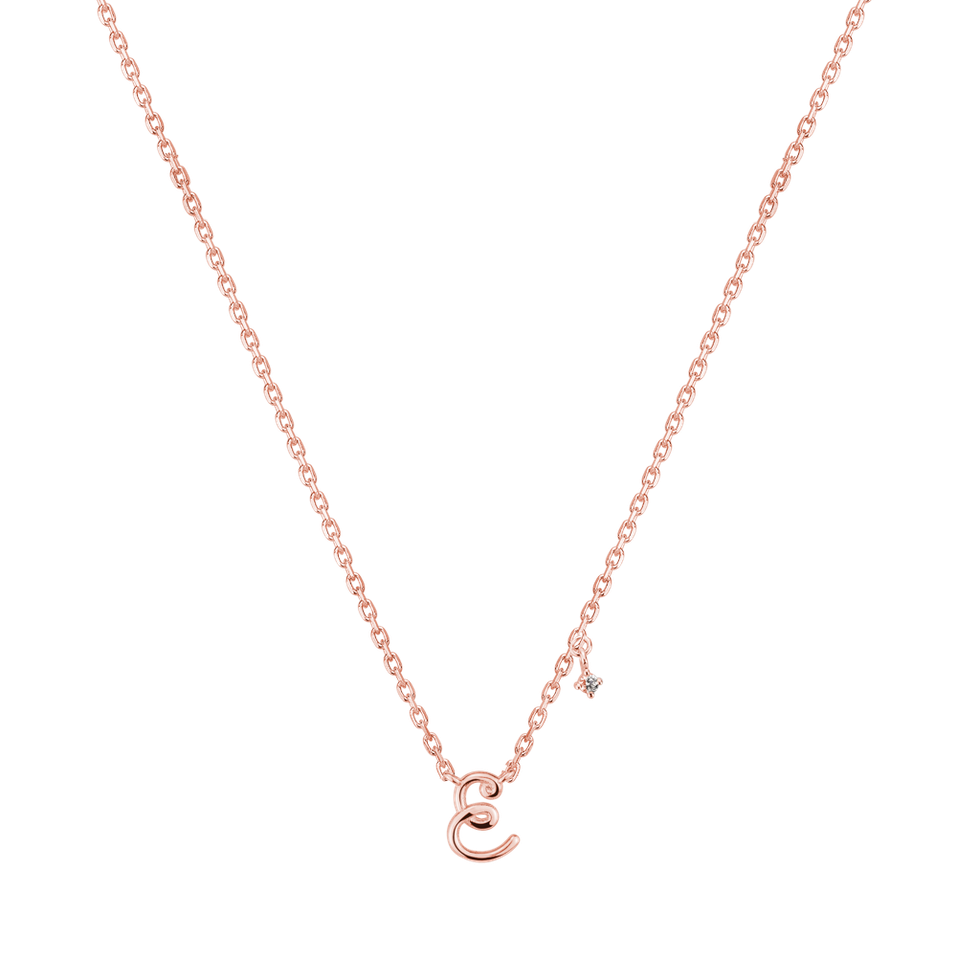 Náhrdelník s diamantom Elegance Letter