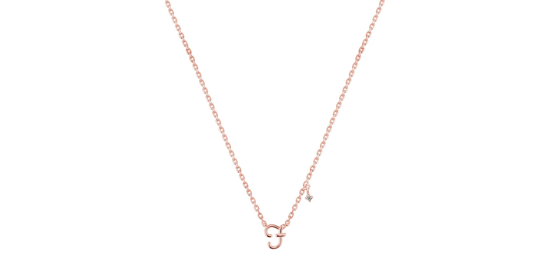 Náhrdelník s diamantom Elegance Letter