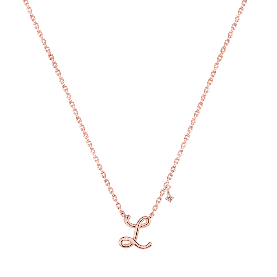 Náhrdelník s diamantom Elegance Letter