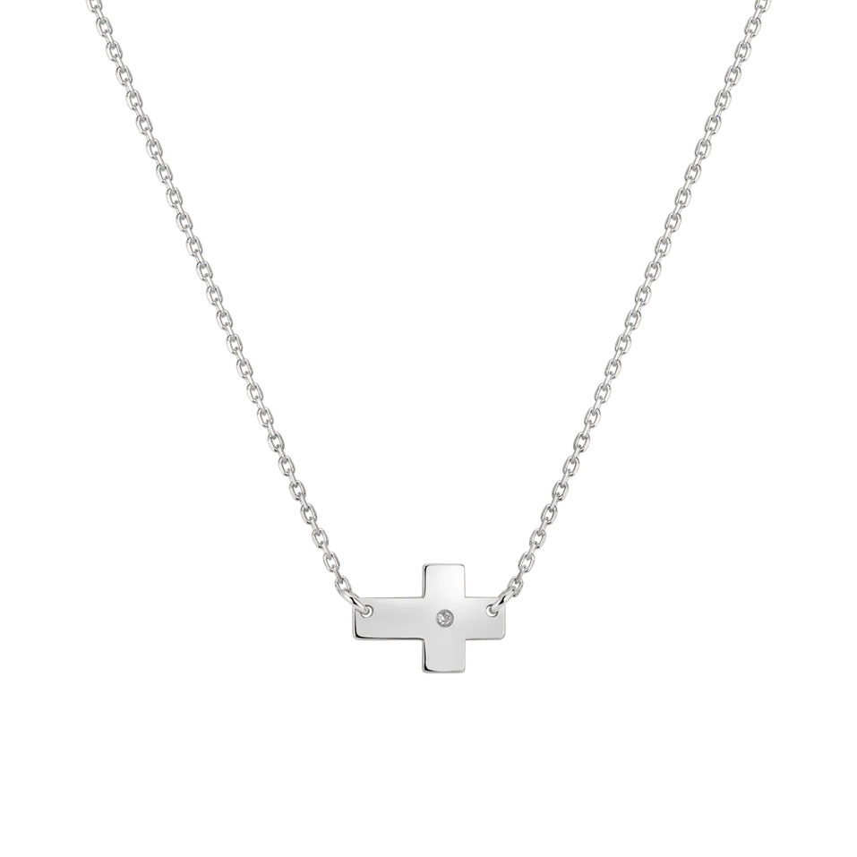 Náhrdelník s diamantom Cross of Determination