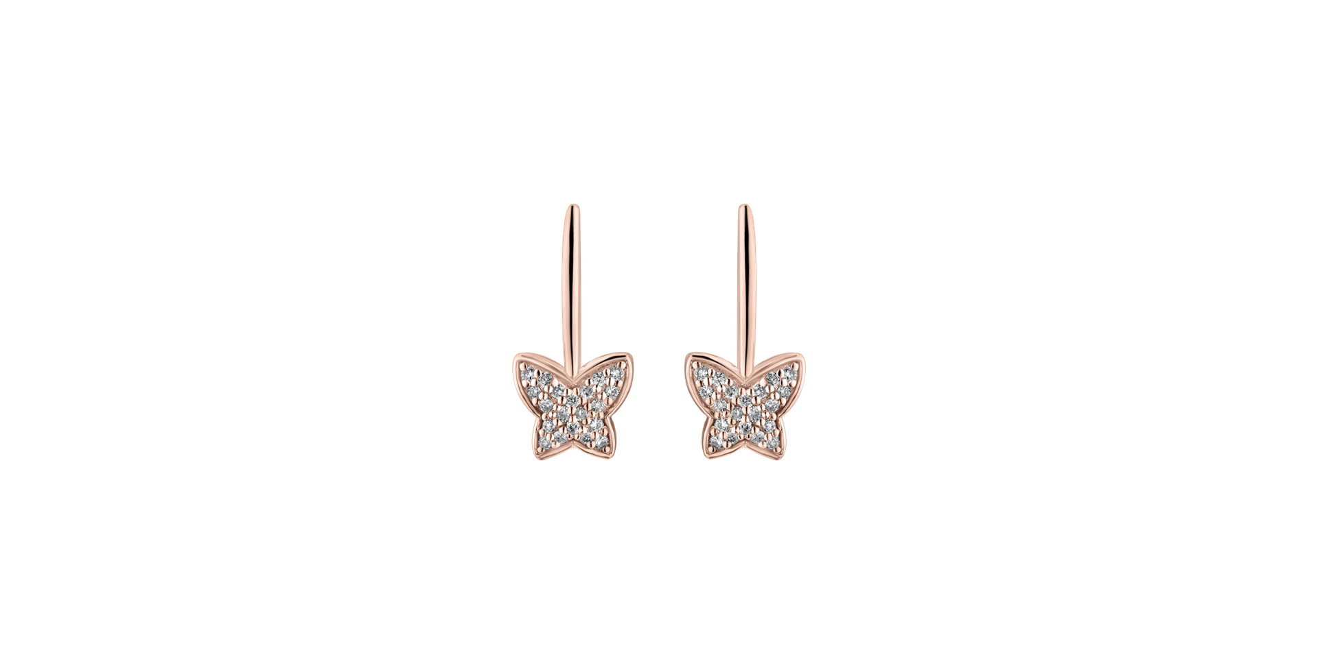 Náušnice s diamantmi Sparkle Butterfly