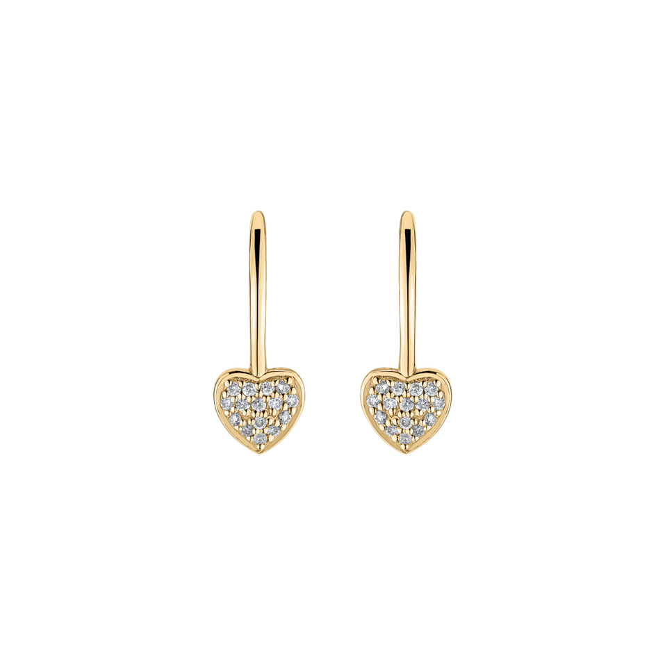 Náušnice s diamantmi Sparkle Heart