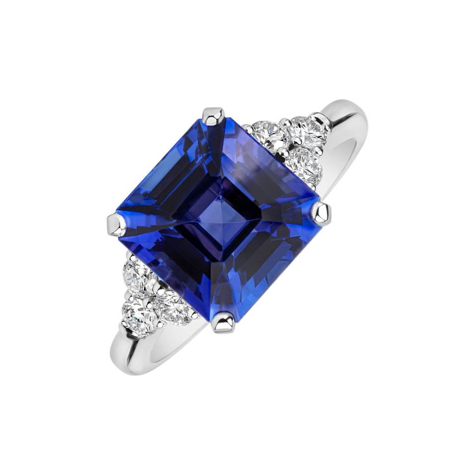 Prsteň s tanzanitom a diamantmi Blue Magic