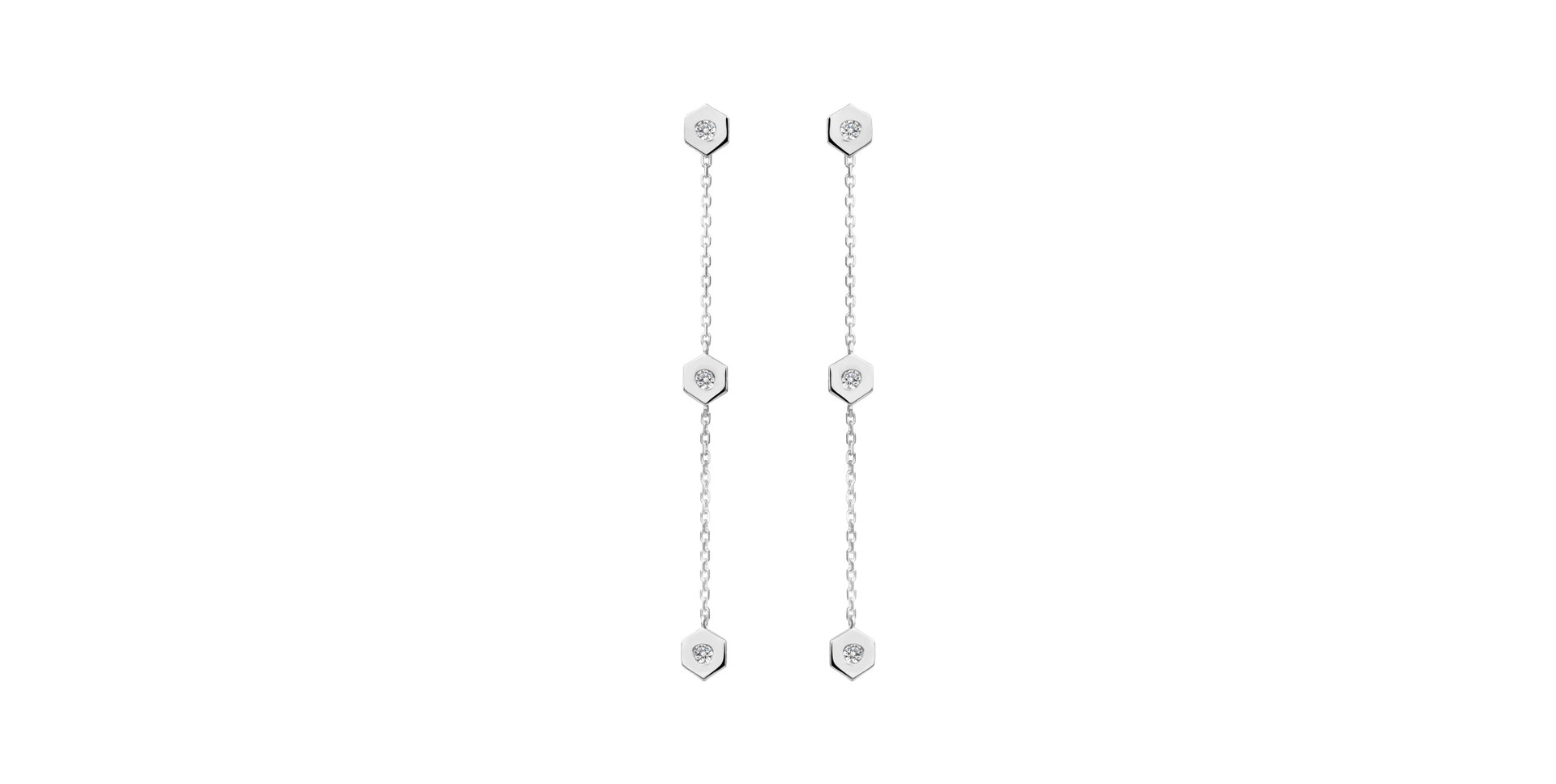 Náušnice s diamantmi HexaTriplet