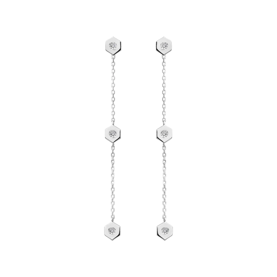 Náušnice s diamantmi HexaTriplet