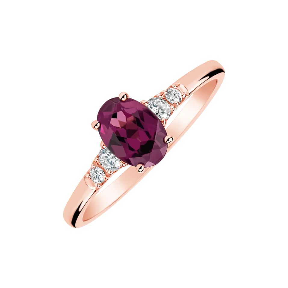 Prsteń s diamantmi a rhodolitom Purple Lysander