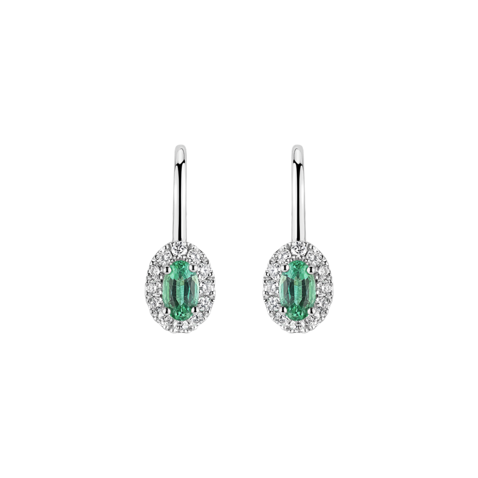 Náušnice s diamantmi a smaragdom Imperial Allegory