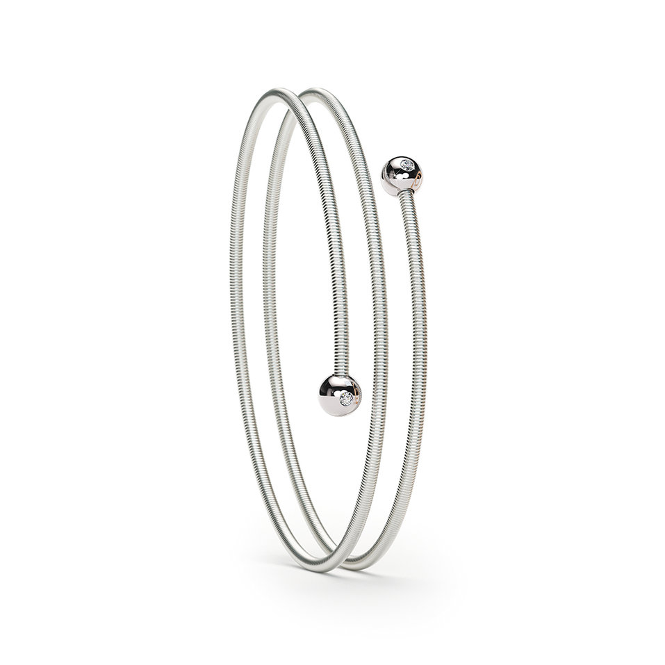 Náramok platina s diamantmi Colette C Embrace bracelet 2 windings