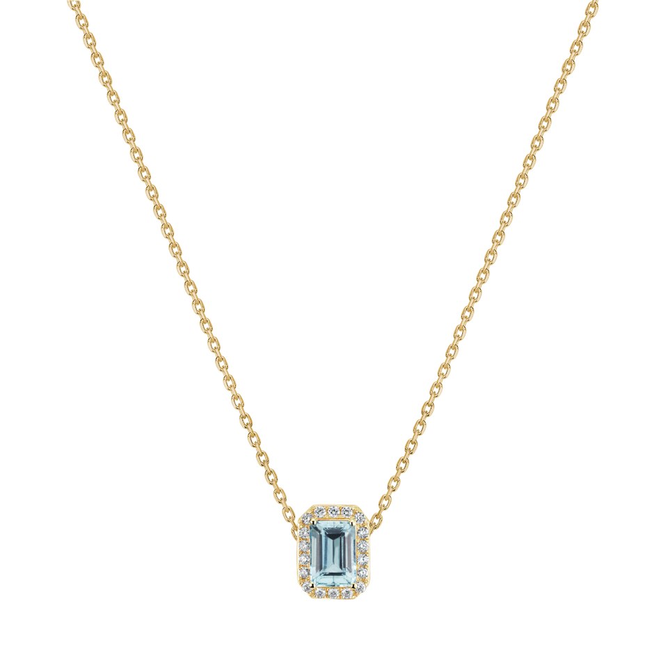 Prívesok s akvamarínom a diamantmi Aquaviva