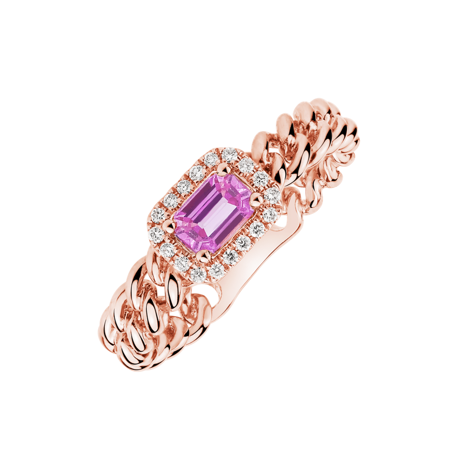 Prsteň so zafírom a diamantmi Fuchsia Fantasy