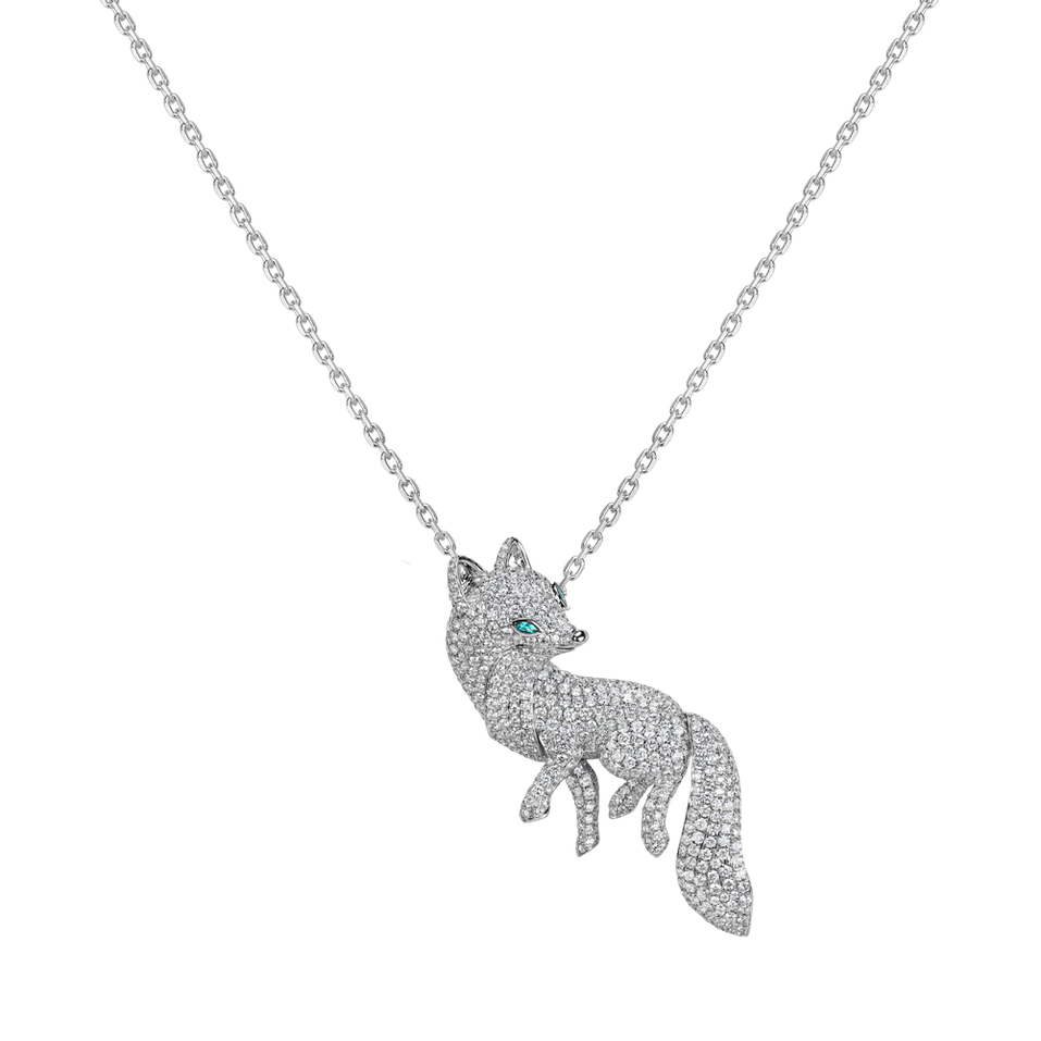 Prívesok s paraibou a diamantmi Polar Fox